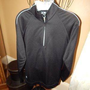 Men's Adidas Long Sleeved 1/4 zip Pullover Shirt  - Black -- Sz Large Climalite